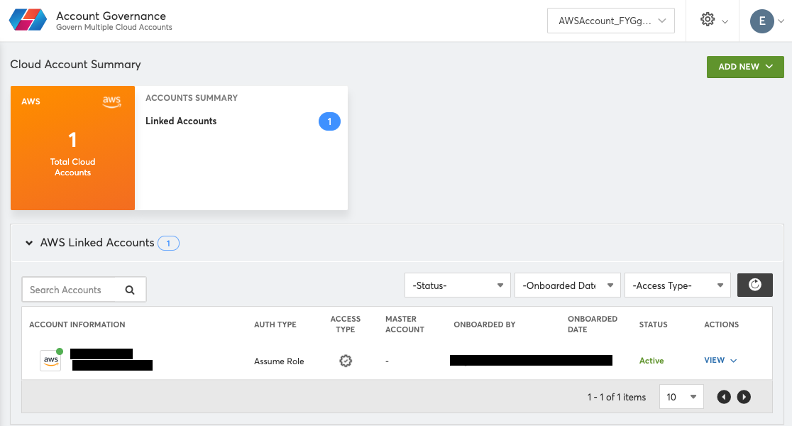 Accounts Sumary Dashboard